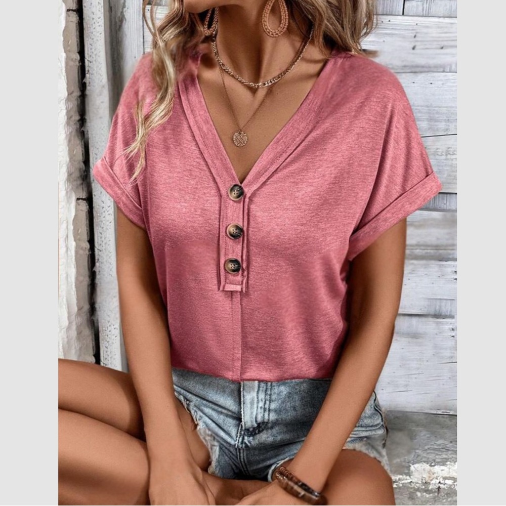 Boho button detail batwing sleeve blouse